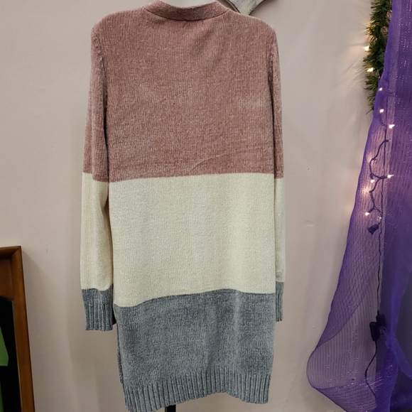 Long sleeve Color Block knit Cardigan - Picture 3 of 6